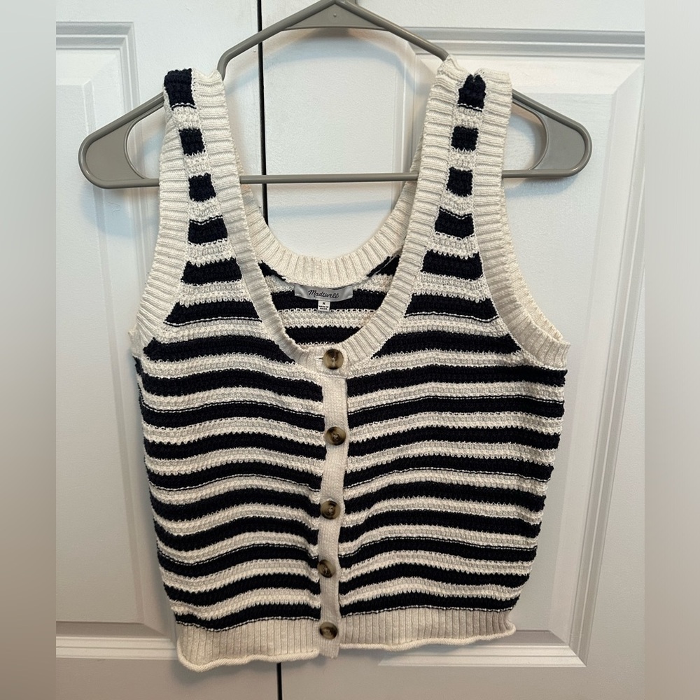 Madewell Striped Sweater Tank / Vest, Size M